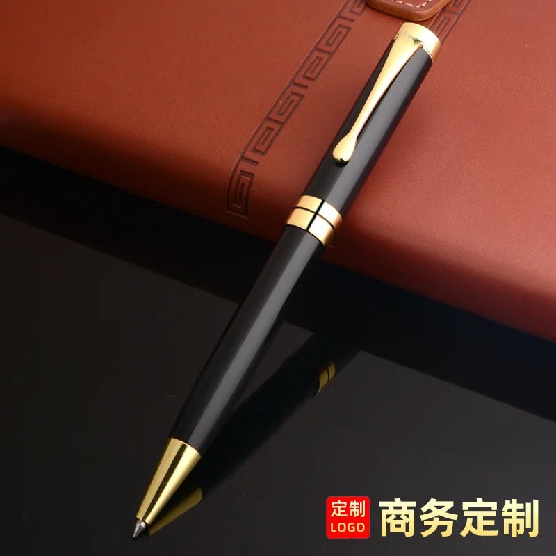 

10pcs Metal signature ballpoint pen writing smooth medium oil pen black advertising gift customization