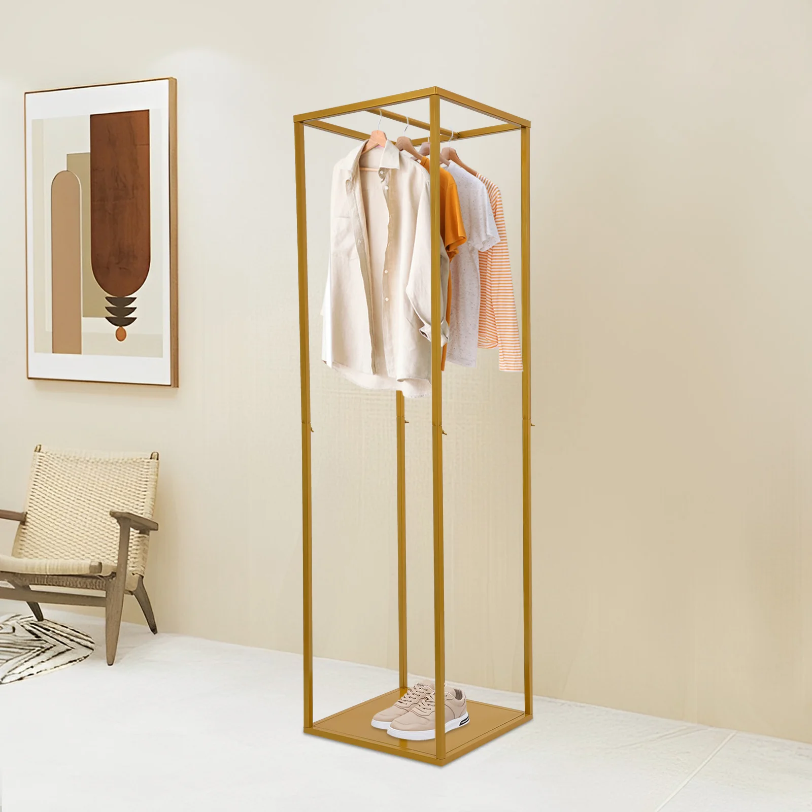 

Clothes Rack Square Flowers Stand Wedding Stage Gold Decor Backdrop Props Bracket Iron Frame