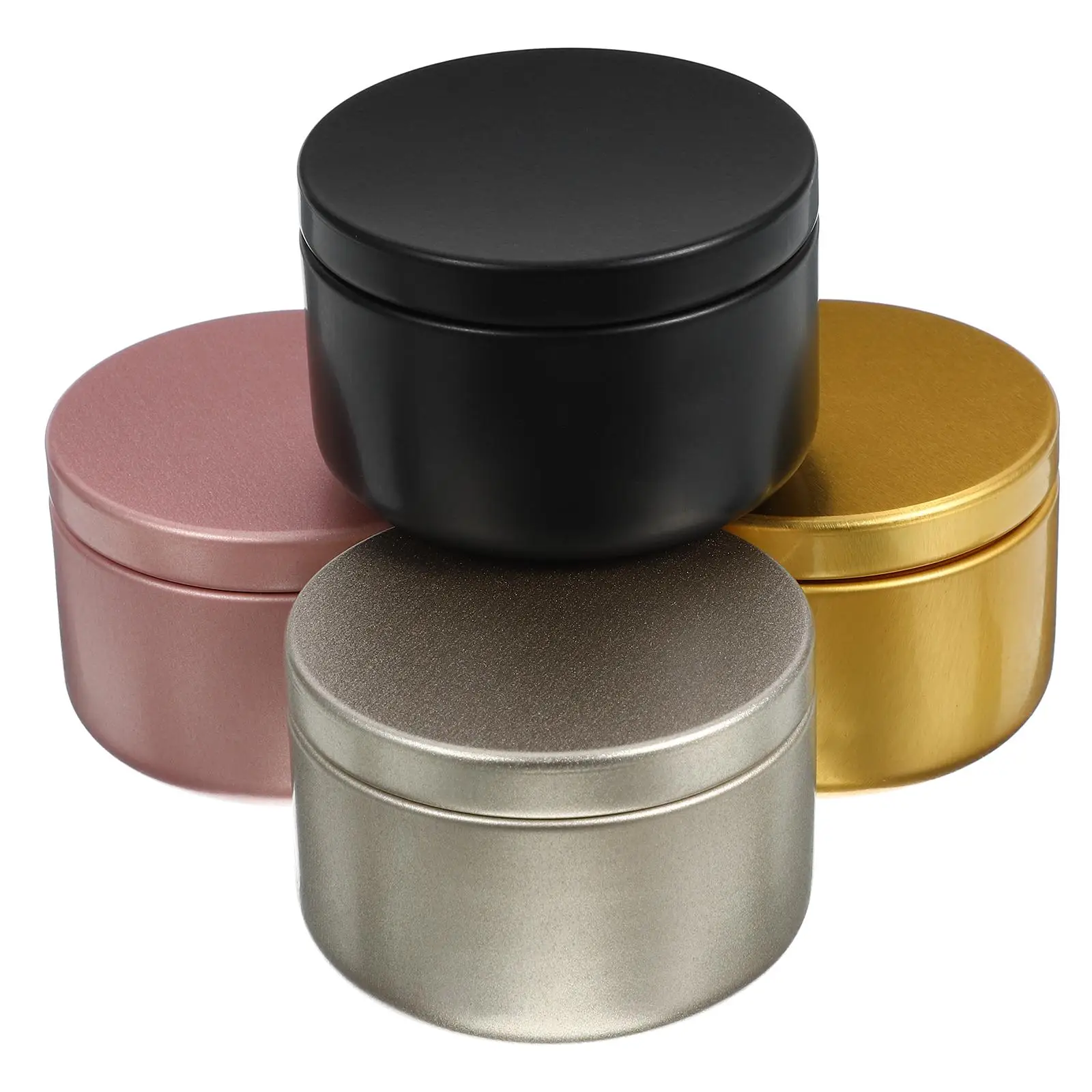 

24 Pcs with Cover Jar Travel Round Candy Tin Aluminum Black Tins Making Containers