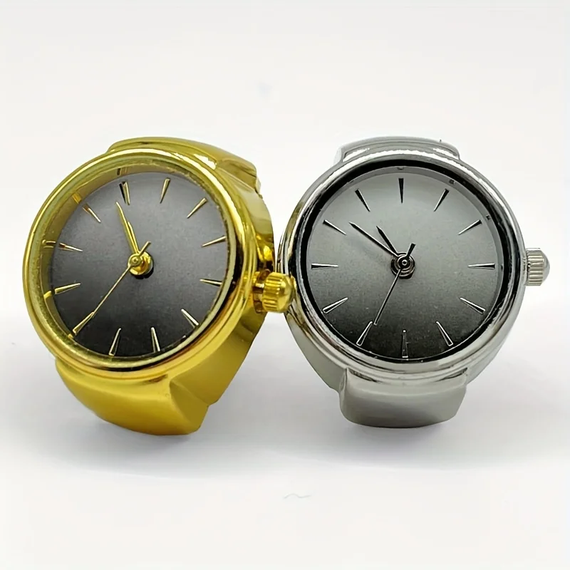 1PC Advanced Cool Wind Watchable Time Ring Watch, Small and Popular Round Pointer Finger Watch Exclusive