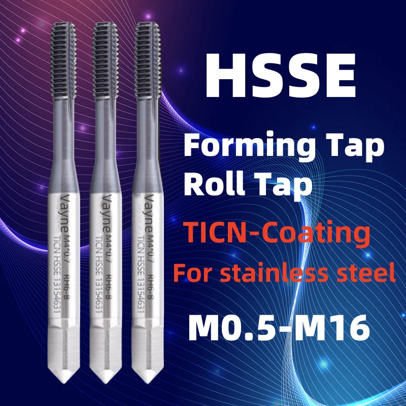 

1pcs HSSE JIS Standard TICN Coating Roll Forming Tap M0.5 M0.6 M1 M2 M3 M4 M5 M6 M7 M8 M10 M12 M14 Machine Thread Taps