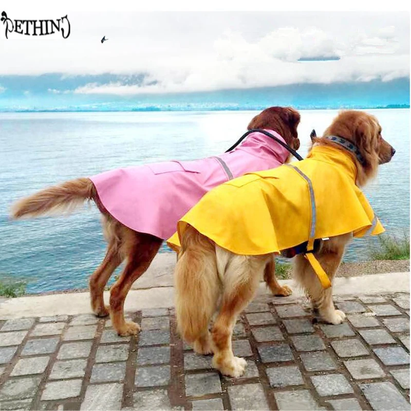 S-4XL Large Big Dog Raincoat Pet Apparel Dog Clothes Dog Raincoat Pet Jacket Rain Pet Waterproof Coat Dog Rain Clothing