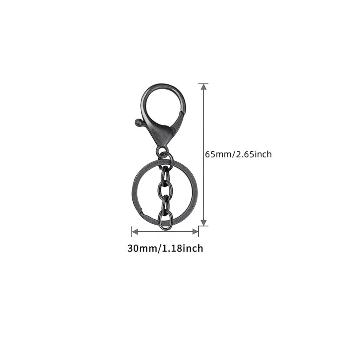 25PCS Metal lobster clasp with chain swivel spring hook with key ring lobster clasp suitable for DIY crafts keychain making