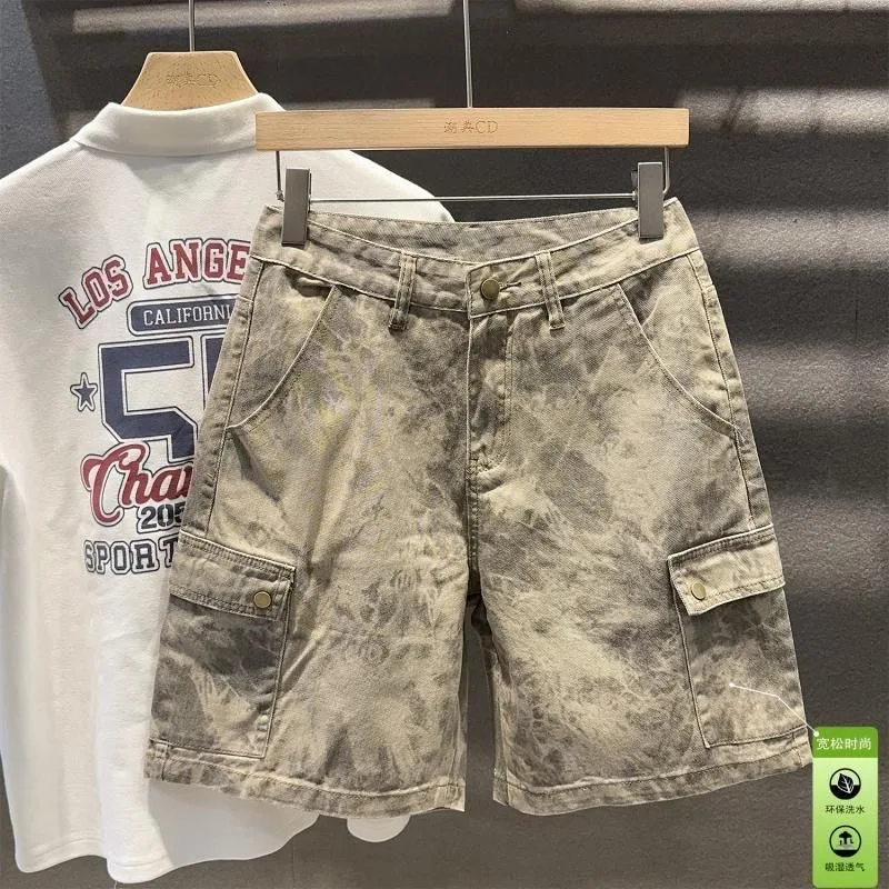 New Summer Classic Fashionable Multi-pocket Camouflage Cargo Shorts Men's Casual Loose Sports Plus Size Denim Shorts 28-36