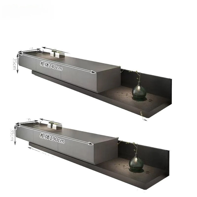 Runguangsheng light luxury telescopic TV cabinet coffee table combination living room home floor