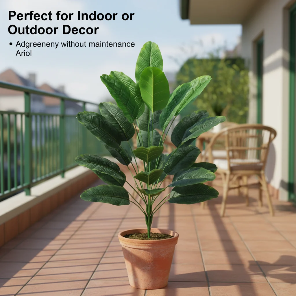 Banana tropicale per decorazioni nuziali, pianta artificiale alta 24 foglie da 1 m per sfondo fotografico per feste