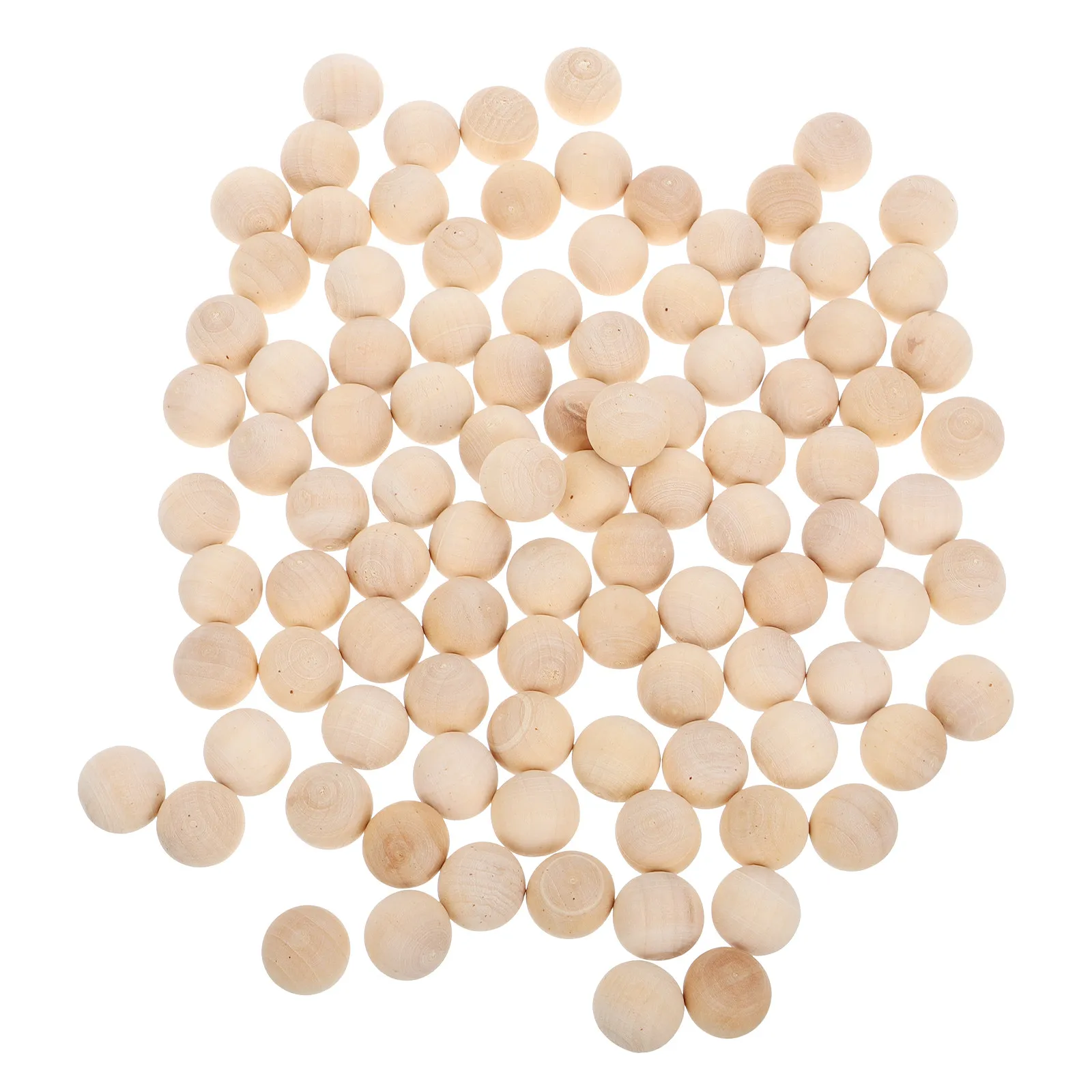 100Pcs Natural Wood Beads Solid Smooth Unfinished Wooden Balls for DIY Jewelry Decor Crafts Macrame Bracelets