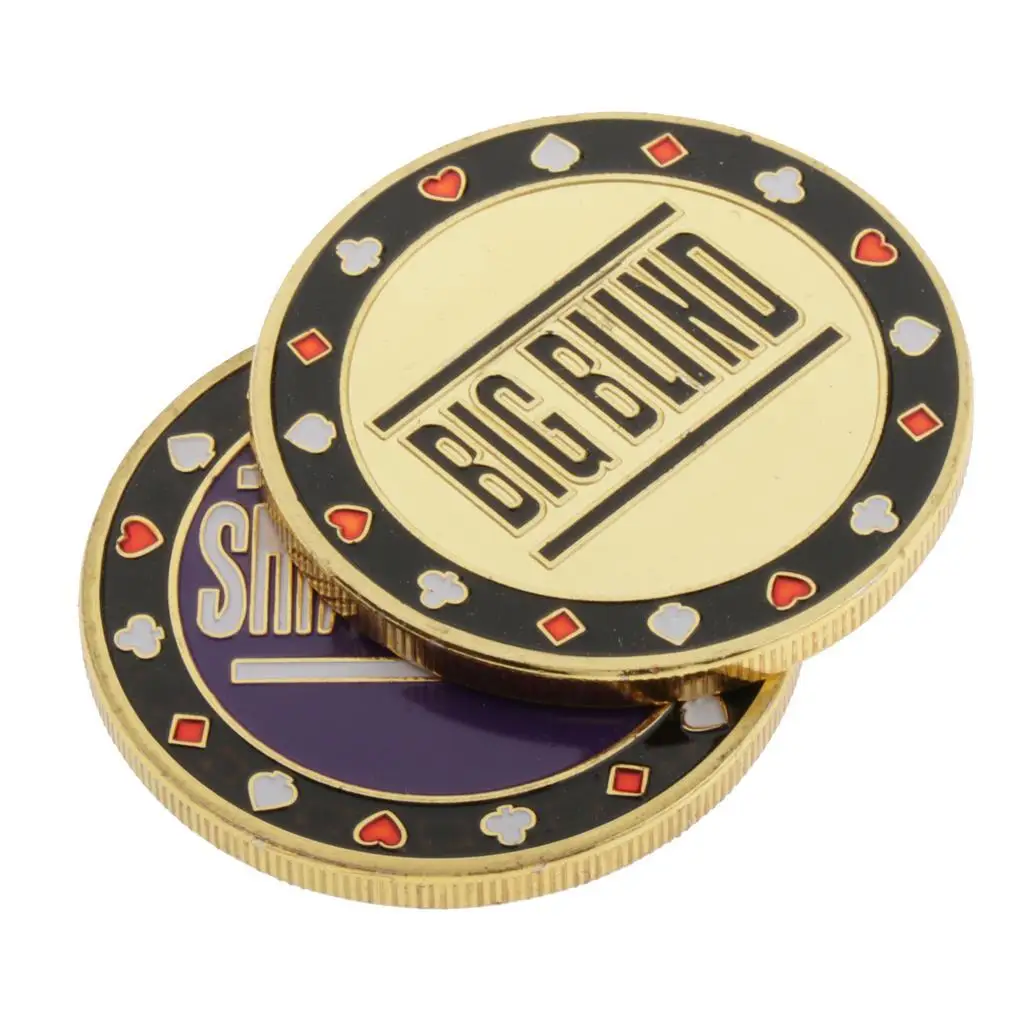 2Pieces Poker Dealer Button Chips Blind Big/Small Casino Roulette Game Accs