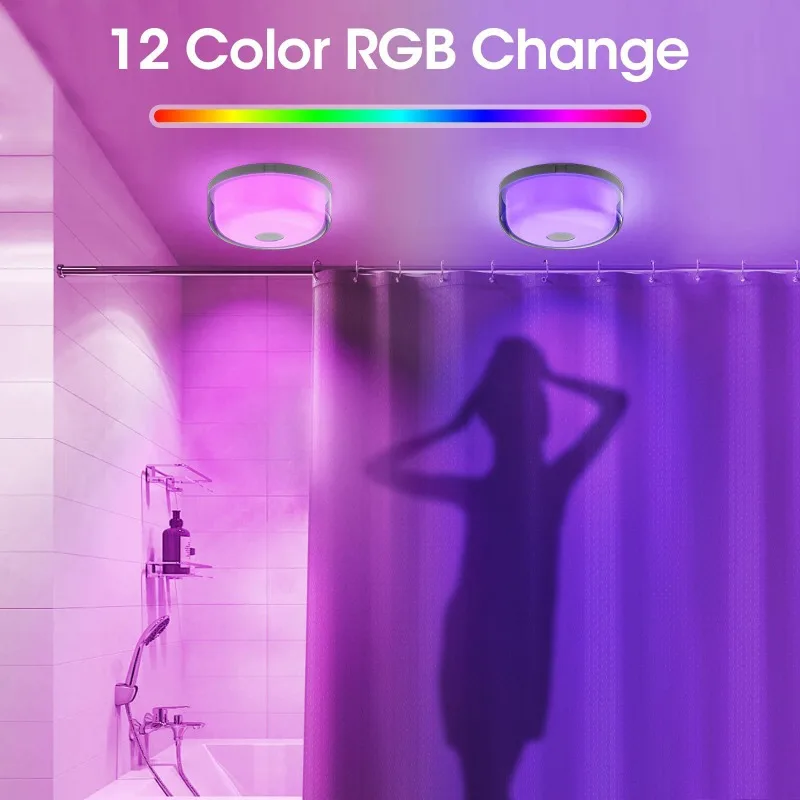 Rechargeable Ambient Light with Remote Dimming – Waterproof Night Light for Bathrooms, Closets, and Bedrooms