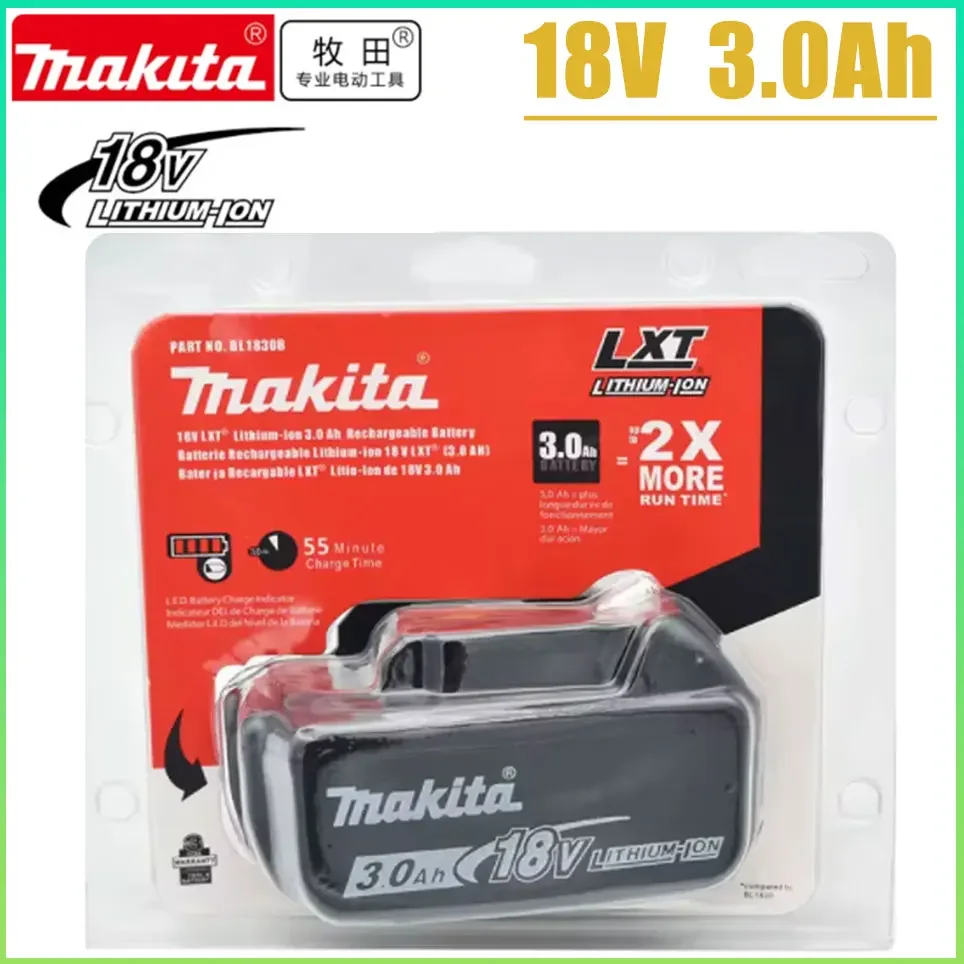 Makita Original 18V 3000MAH  Rechargeable Power Tool Battery LED Lithium Ion Replacement LXT BL1860B BL1860 BL1850 BL1840