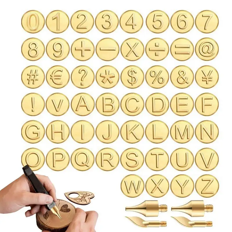 Letters Copper Mold Copper DIY Metal Stamping Kit Screw Thread Wood Craft Carving Kit For Adding Charm To Your Creations And