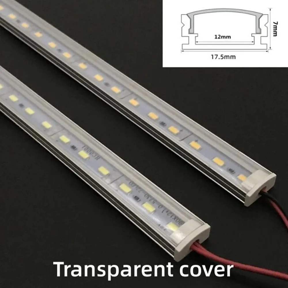 1-10 PCS LED rigid strip DC12V 50CM 20 inch SMD5730 36LEDs shaped flat aluminum channel rigid strip for indoor lighting