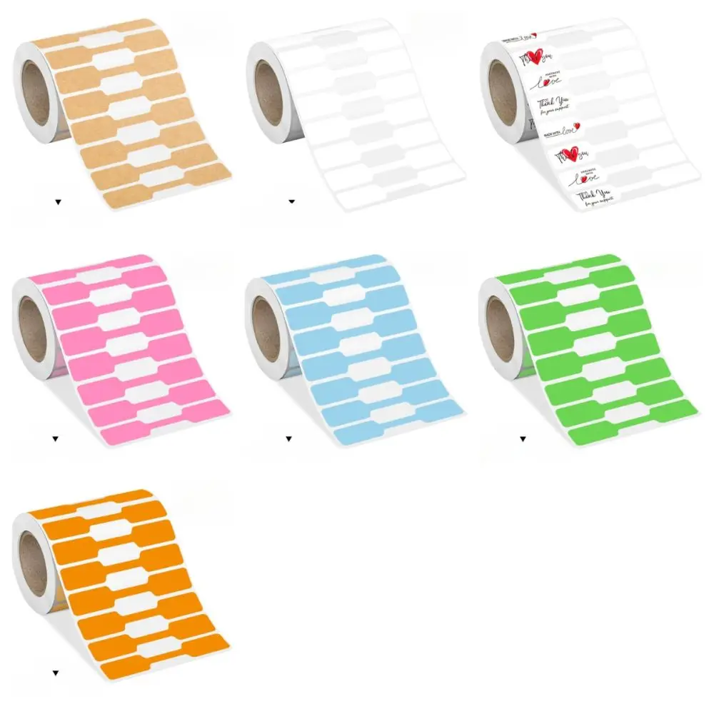 500Pcs Blank Price Tags Self Adhesive Long lasting Kraft Paper Tags Portable Classification Marking