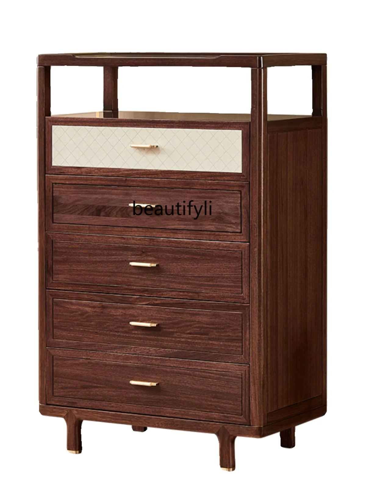 

New Chinese Style Ugyen Wood Solid Wood Furniture Modern Minimalist Combination Drawer Storage Cabinet