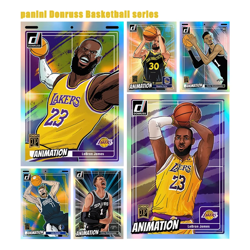 

Набор коллекционных карточек DIY: Баскетбольная серия Panini Donruss (Джеймс, Карри, Вембаньяма, Дончич) — комиксы, игрушки, подарок