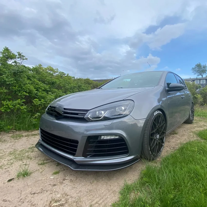 For Volkswagen Golf 6 MK6 R R20 2008-2013 ABS Car Front Bumper Splitter Lip Diffuser Body Kit Spoiler Guard Tuning