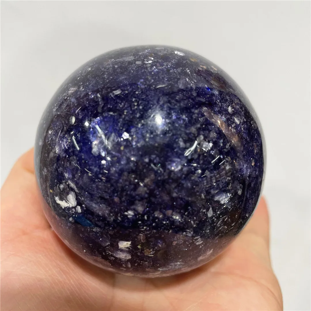 6.5-7cm Collection Of Natural Stone Purple Mica Crystal Sphere Meditation Chakra Ziyun Mother Balls Decorative Minerals Hot Sale