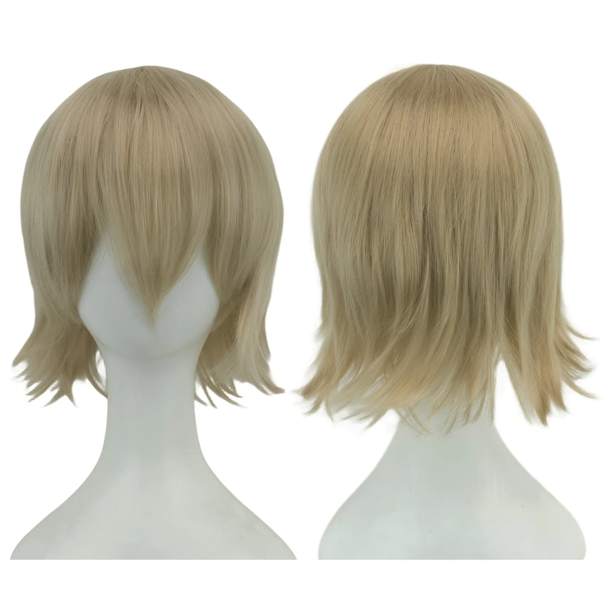 

Synthetic Unisex 12 Inches Short Cosplay Hair Party BOB Wigs with Bangs Pink Blonde Orange Halloween Costume Lolita Wig