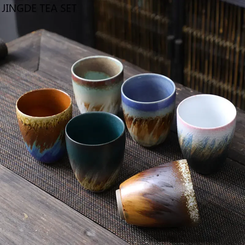 Japanese Style Ceramic Teacup Retro Master Cup Portable Personal Single Cups Traditional Tea Set Accessories Tea Infuser