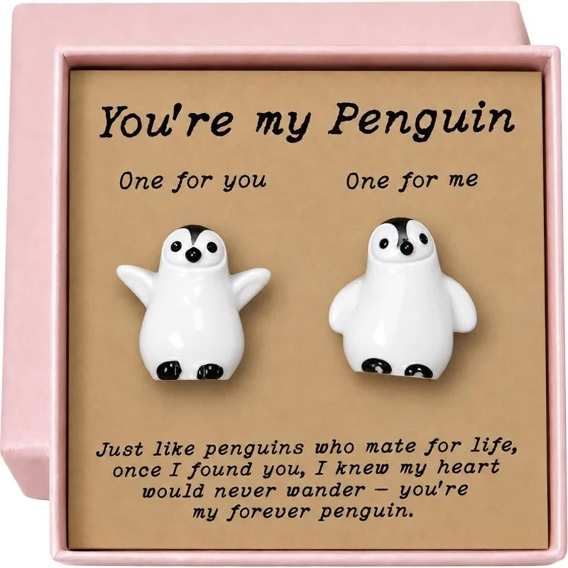 You’re My Penguin Couple Figurines, Mate for Life Gifts for Couples, Long Distance Relationship Valentine’s Day for Women Men