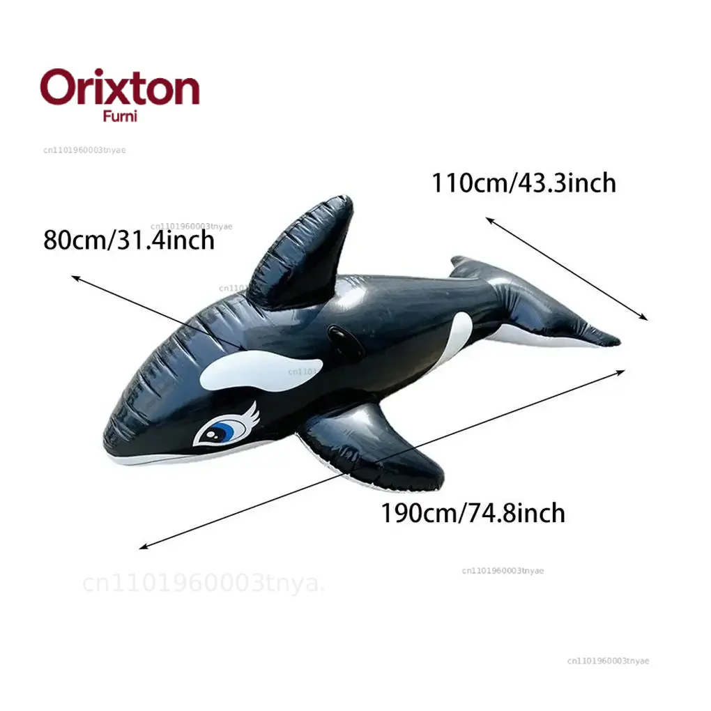 Giant Whale Inflatable Floating Bed Pool Swimming Ring Ride-on Boat Raft Water Seat Air Mattress for Beach Party Pool