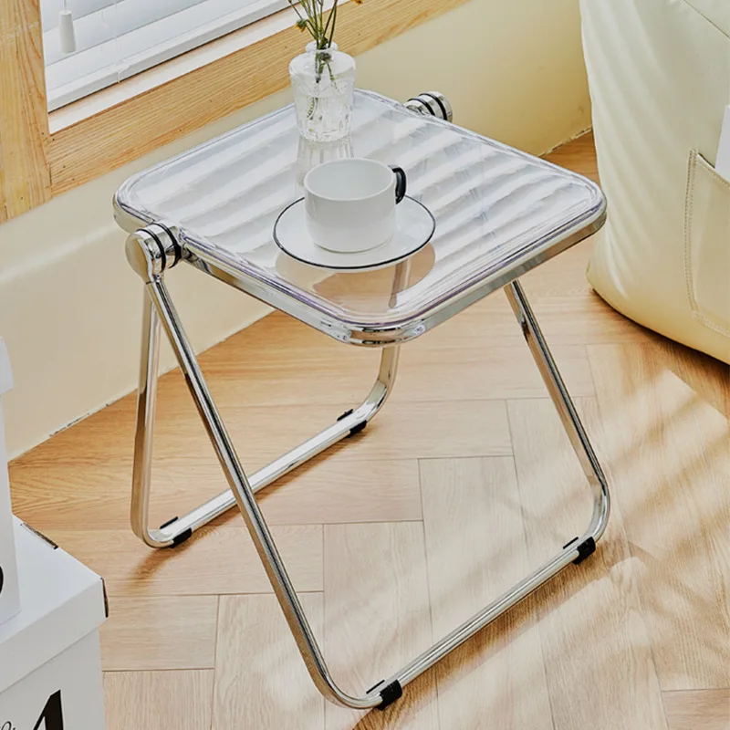 

Internet celebrity ins coffee table simple fashion folding small table Nordic light luxury transparent edge few designer living