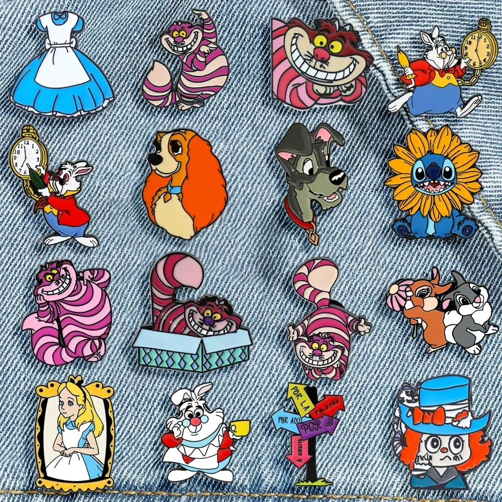 8/16 قطعة شخصية لطيف الإبداع بروش غرزة رقاقة وديل المينا دبوس شارة معدنية مجوهرات على ظهره الملابس والاكسسوارات هدية