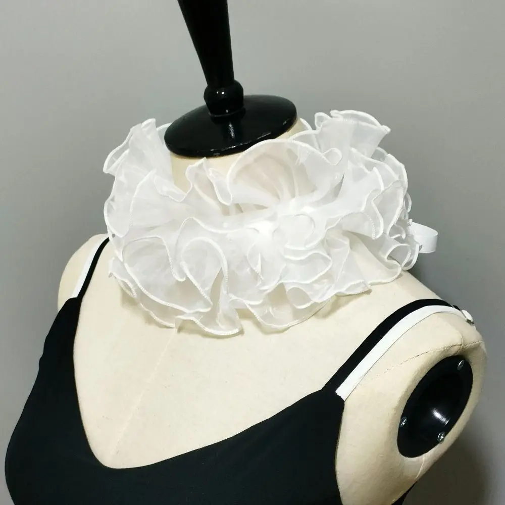 

Ruffled Lace False Collar Detachable Palace Aristocratic Literary Necklace Shawl Layered Design Detachable Collar
