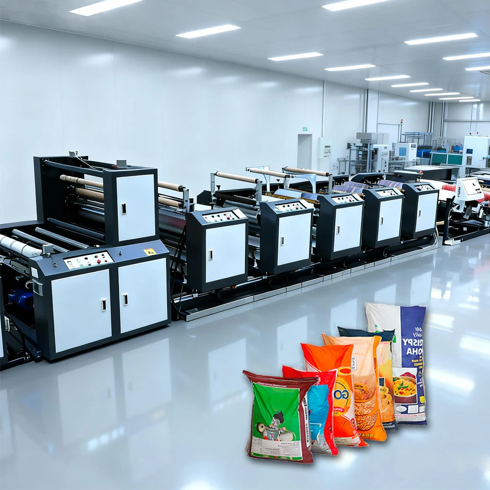 New Model Factory Price 2 4 6 8 Colors Flexographic Printer for Paper Plastic Woven Bags Polymer Material Printing