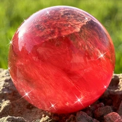 1pc Red Smelting Sphere, Crystal Quartz Sphere, Crystal Sphere, Home Decoration, As A Gift for Family and Friends