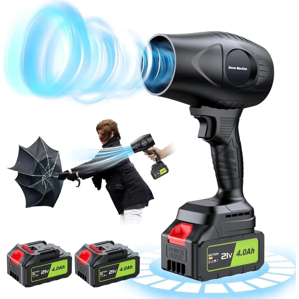 

Electric Cordless Leaf Blower - 300K RPM, 2x4.0Ah Batteries & Charger. Ideal for Patio Cleaning, Lawn Care. Blows Leaves & Dust