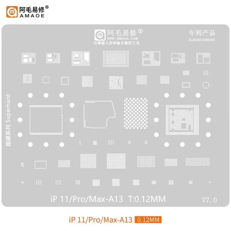 Amaoe High quality Chip BGA Reballing Stencil Kits Set for iphone 16 15 14 13 12 11 x XS max/XR/8/8P/7/6S/A15 A14 A13/12/A18/A17