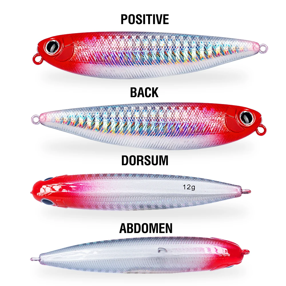 5Pcs Top Wasser Bleistift Angeln Locken 5/6,6/9,1 cm Schwimmende Swimbait Wobbler Künstliche Harten Köder Mit 2 Drillinge Für Bass – Detail 8