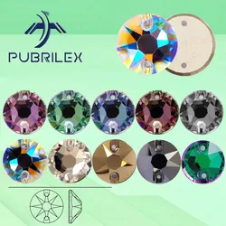 PUBRILEX Glass K9 Sewing Stones Strass Edges with Chamfers XIRIUS Flatback Dress Sew on Rhinestones For Garment Clothes Bags