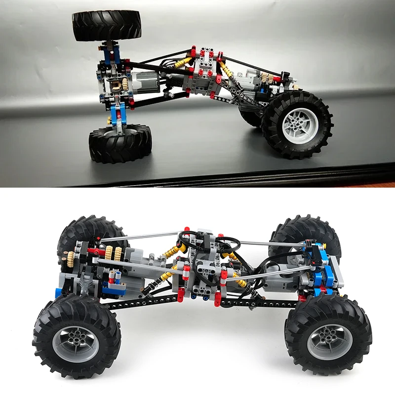 4WD MOC Building Block Off Road Truck Chassis Technical RC Power Functions Kit Electric Motor Remote Control Toy for Legoeds view 3