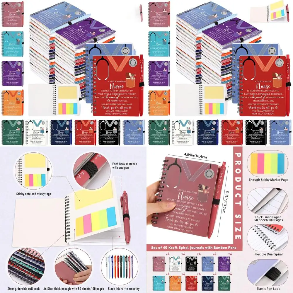 

Bulk Nurse Appreciation Gifts: Inspirational Notebook, Sticky Notes & Pen Set for CNA & Nursing Team