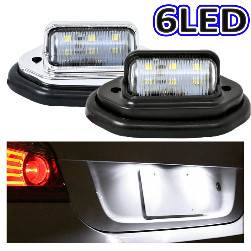 6LED Car Truck License Plate Light  Universal Car Truck Bus Motorcycle Truck License Plate Light Safety Driving Lamp Light 12V