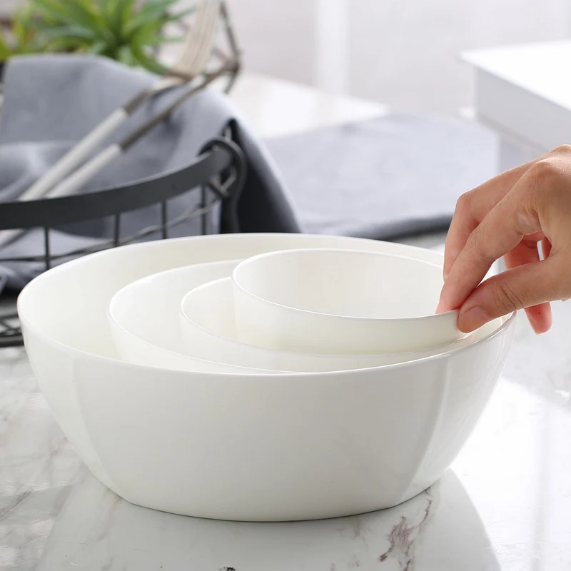 7/9 Inch, Bone China Ceramic Soup Bowl, Chinese Style, Hot Food Container, Kitchen Accessories for Cooking, Dinnerware