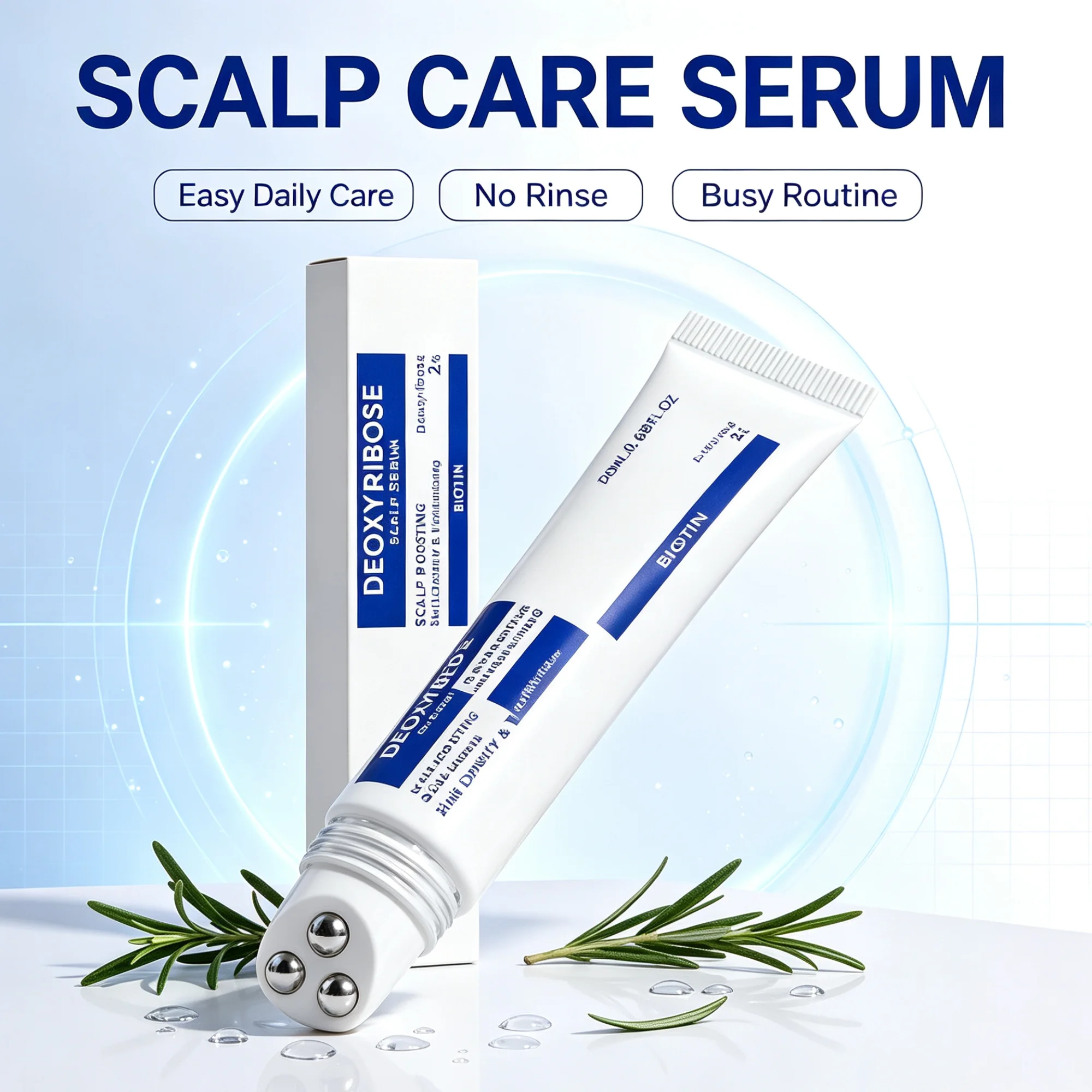 Roller Ball Scalp Boosting Serum Volumizing Hair Care Essence No Rinse Strengthen Thin Hair Roots Leave-On Scalp Treatment 20ml