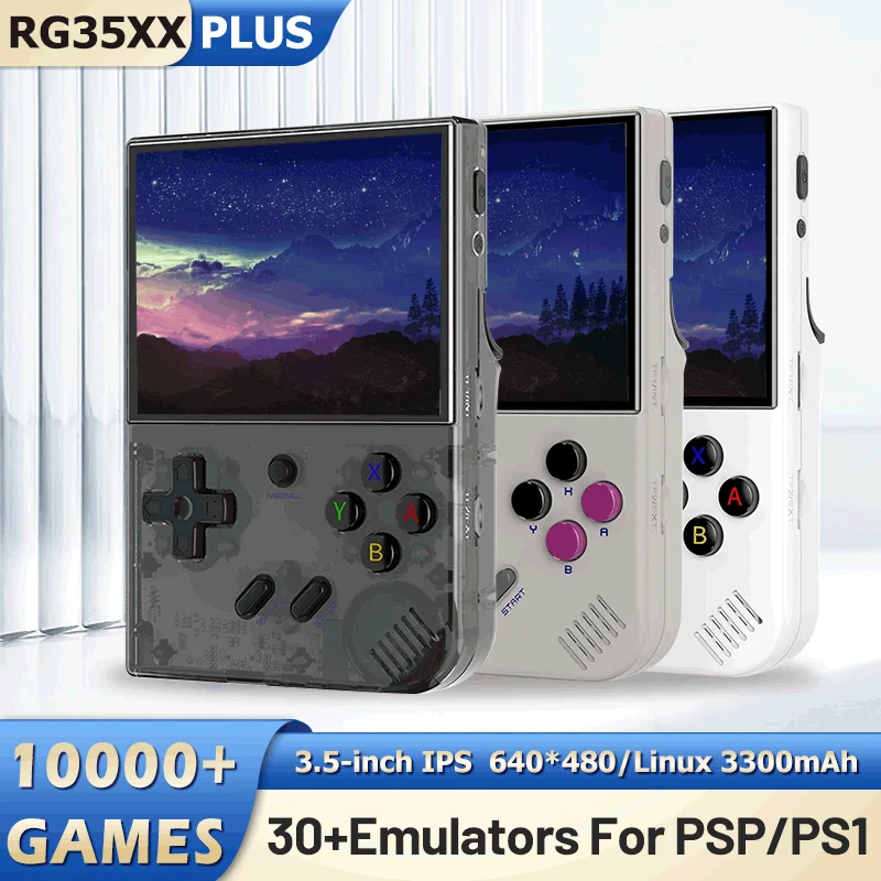 

Anbernic Retro Handheld Game Console RG35XX Plus 3.5'' IPS Linux System Built -in 64/128GB Card 10000+ Classic Games For PSP/PS1