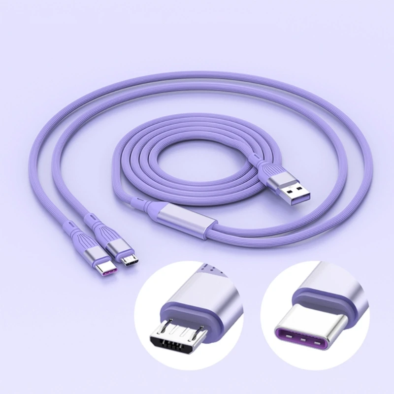 USB充電器と電話用の2 in 1充電ケーブル,5a,Cタイプ,マイクロUSB,急速充電コード,ユニバーサル充電ケーブル