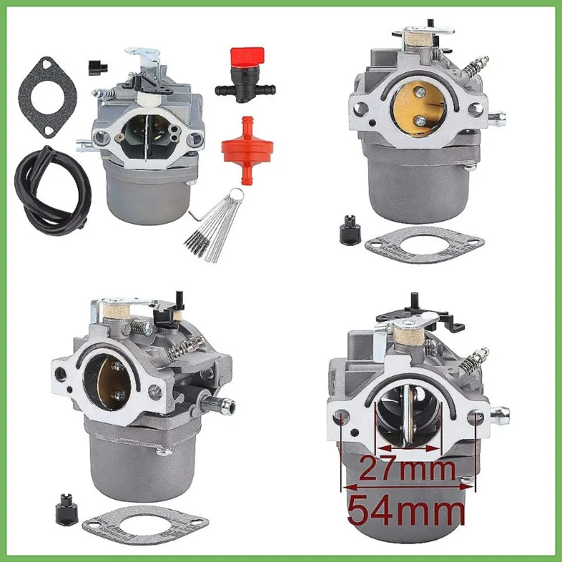 **Universal Lawn Mower Carburetor Kit with Gaskets & Fuel Line, Compatible 498027 495706**