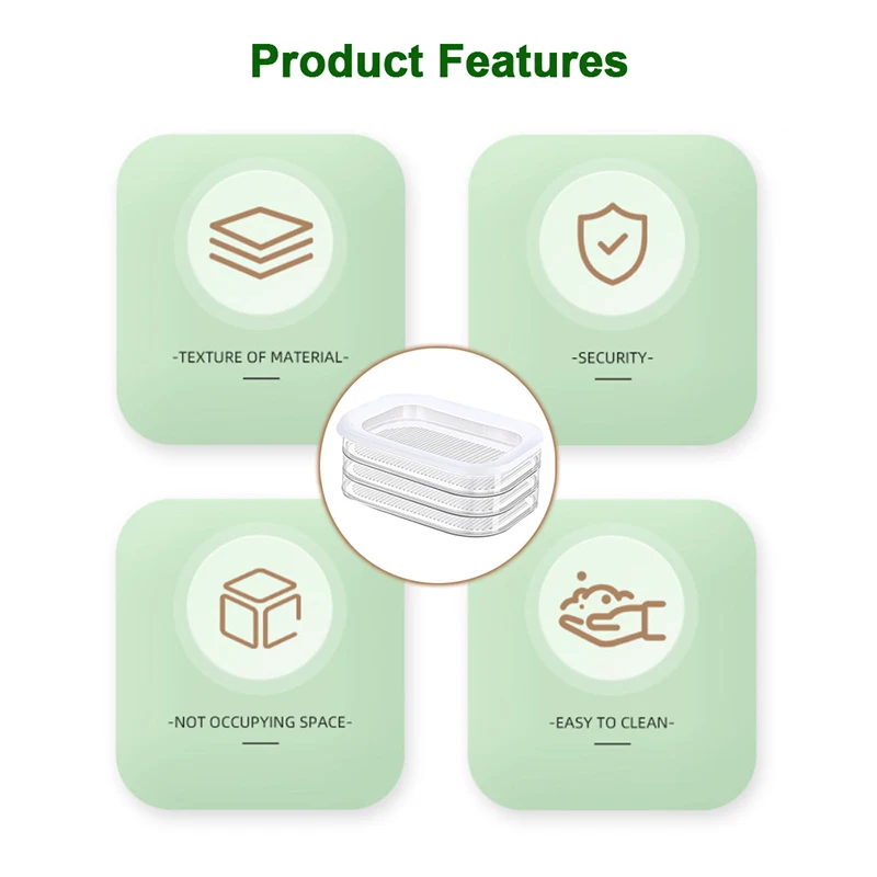 Refrigerated Crisper With Lid Leakproof Meat Containers For Fridge Transparent Frozen Roast Meat Storage Box Kitchen Accessories