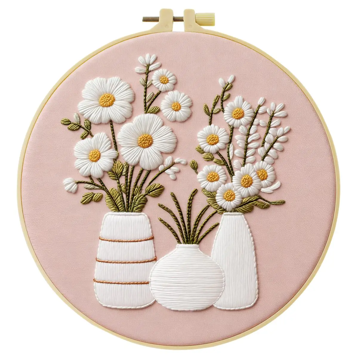1 Stück 20X20CM/15X15CM 7,87/6,3 Zoll Vase Stickerei Starter-Kit DIY-Kit DIY-Stickerei-Set Handarbeiten Nähkunst Malerei – Detail 2