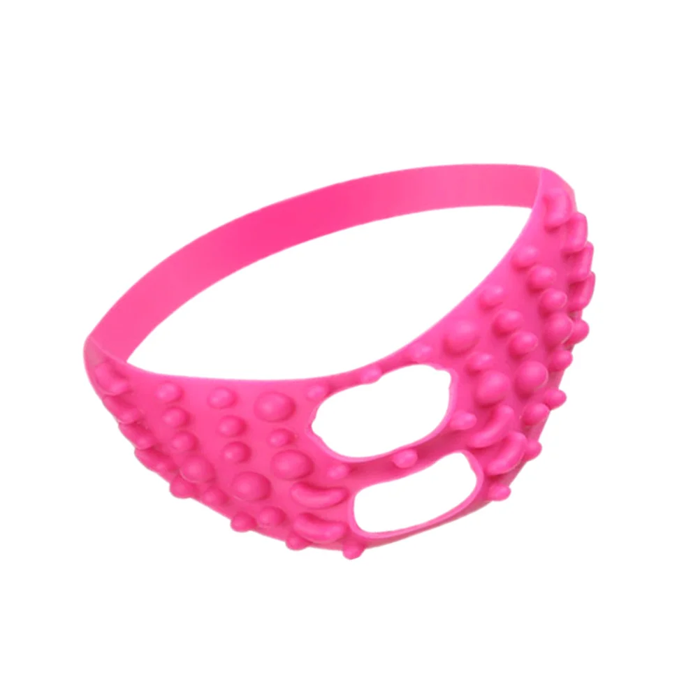 耐久性のあるテンション薄型フェイスマスク フェイスリフト Vストラップ 52個の圧力バンプ 血行促進 スリムで輝く肌に優しい