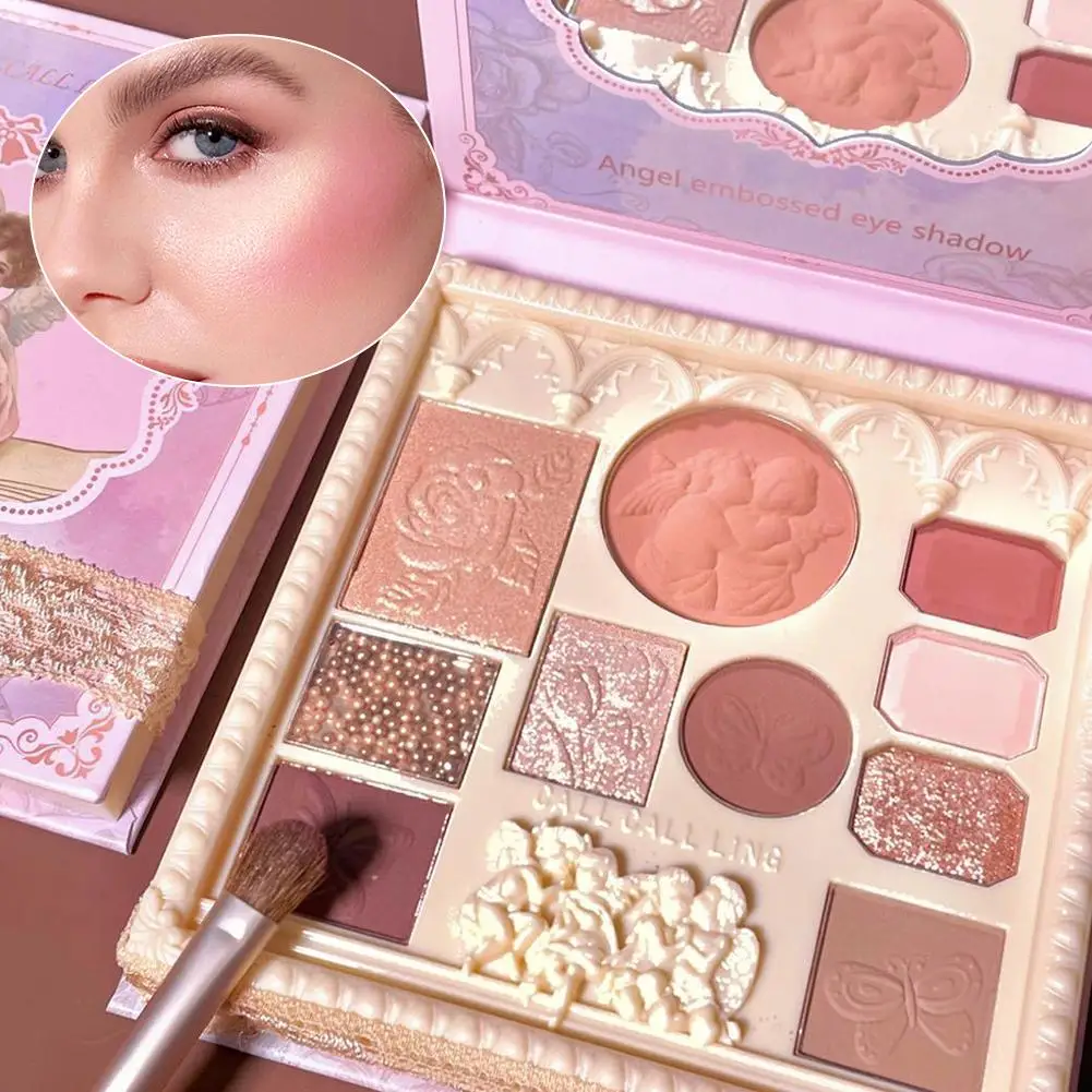 Angelo In Rilievo Ombretto Tavolozze di Ombretti Lucido Impermeabile Blush Fissaggio Gloss Piastra Ombra Piastra Trucco Occhi Vassoio Lucido W4U2