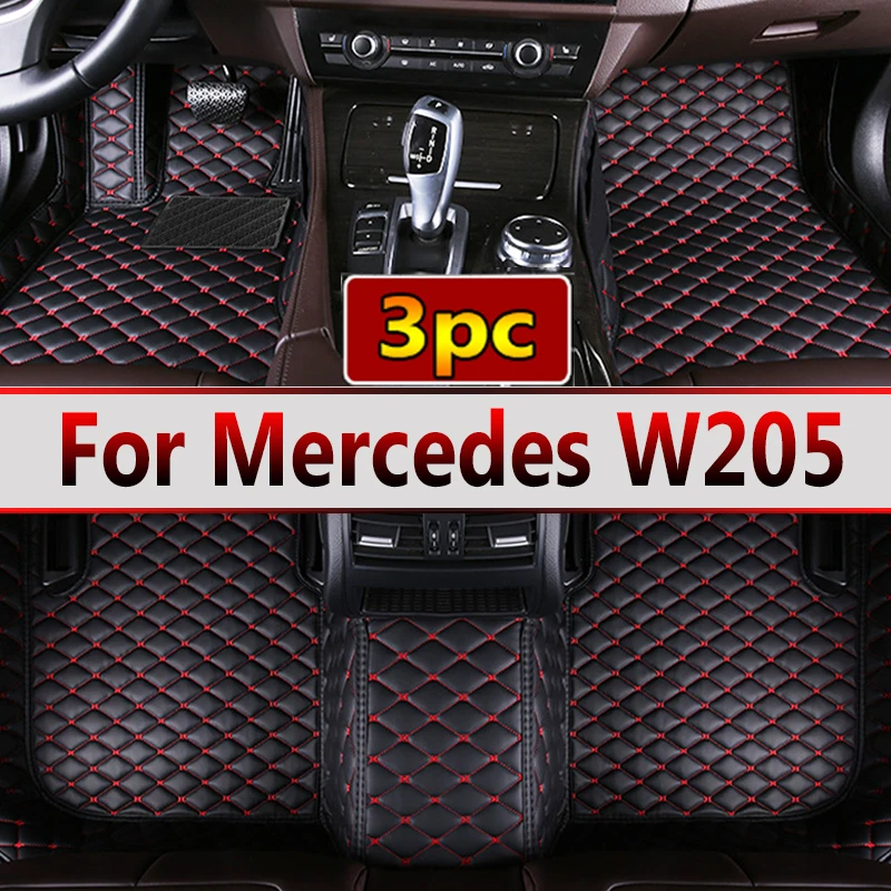 

Автомобильные коврики на заказ для Mercedes W205 2014 2015 2016 2017 2018, авто роскошные кожаные мужские и женские автомобильные коврики с полным покрытием
