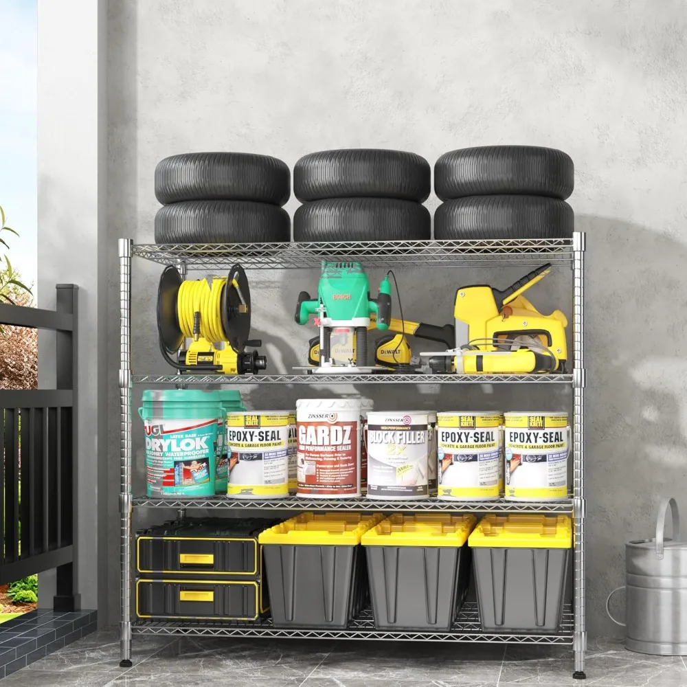 

Heavy Duty Metal Shelves for Storage, 4 Tier Storage Racks and Shelving, Commercial Adjustable Wire Shelving Unit, Customized