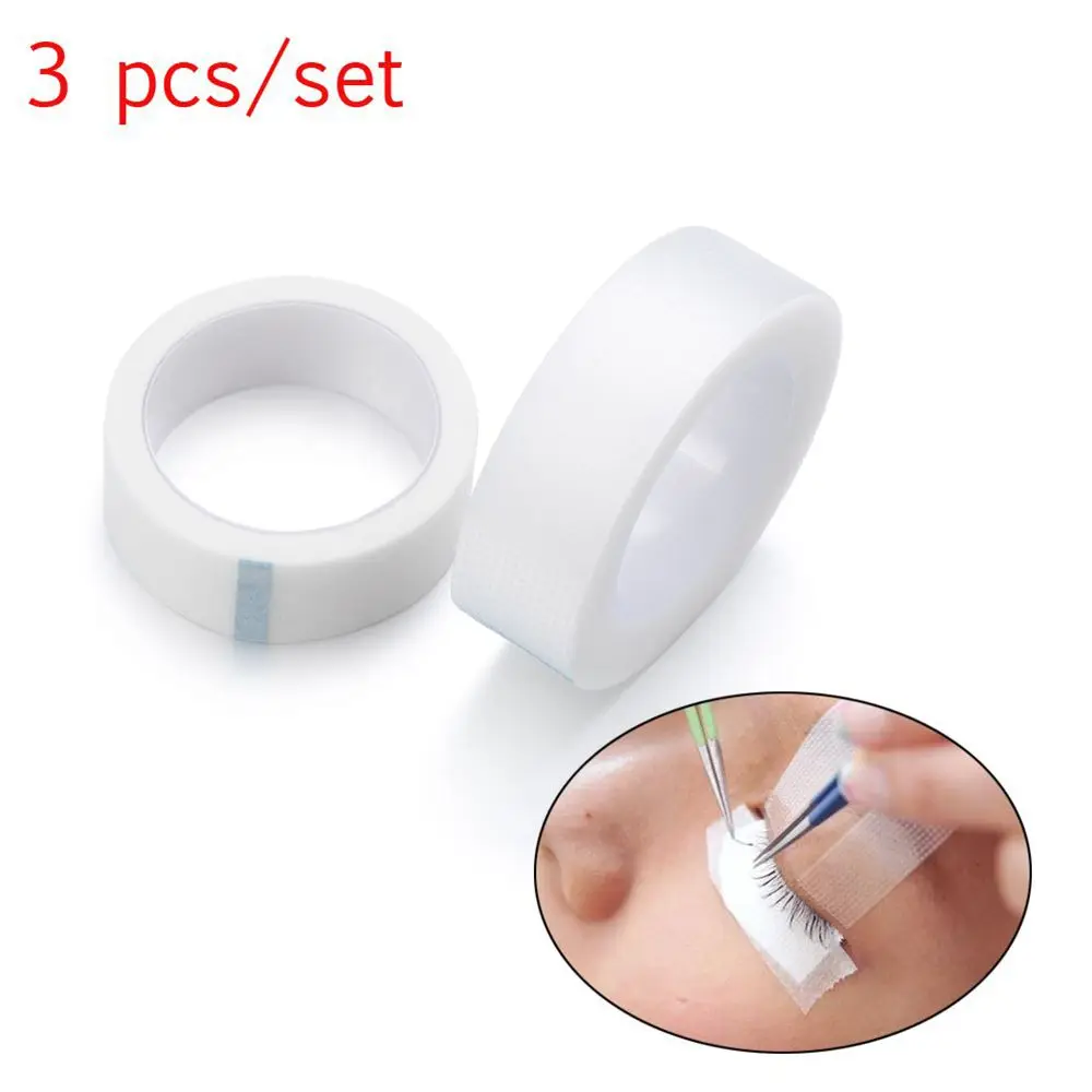 3PCS Hot Sale Micropore Medical Tape Easy to tear PE Material Individual Eye Lashes Eyelashes Extension Tape Under Eye Pad