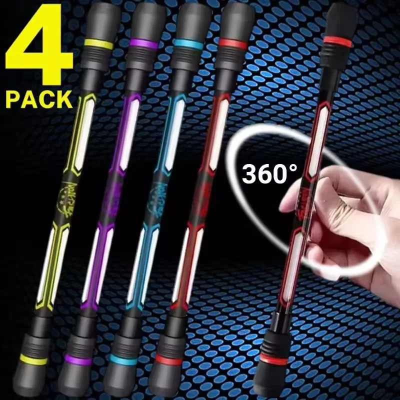 4/2/1Pcs Creative Spinning Pen Spinner Toy Adult Kids Stress Relieve Rotating Gel Pens Anti-slip Hand Spinner Student Stationary